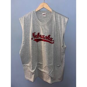 Nebraska‎ Huskers T Shirt Tank Top Soffe Gray Red College Football XL